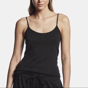James Perse Ribbed Cami Tank Cross Back Black 2